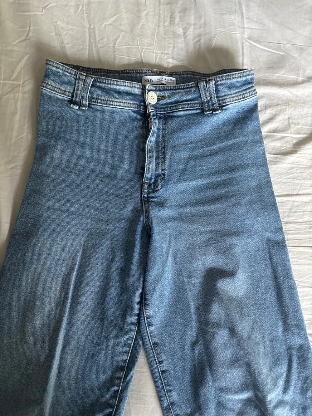 Zara Light Blue Straight-Leg Jeans